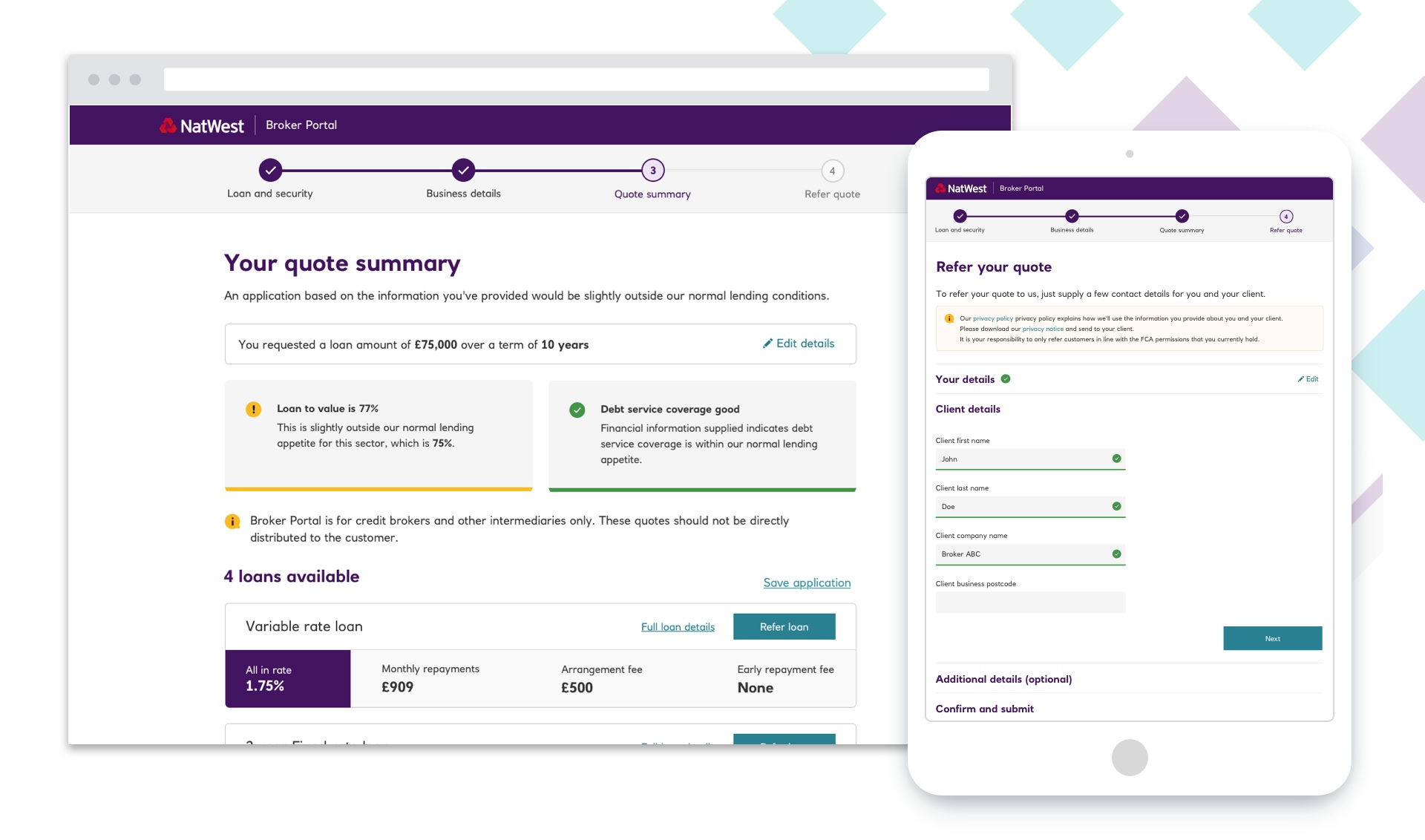 Broker UI design
