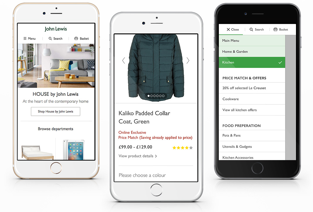 John Lewis mobile site