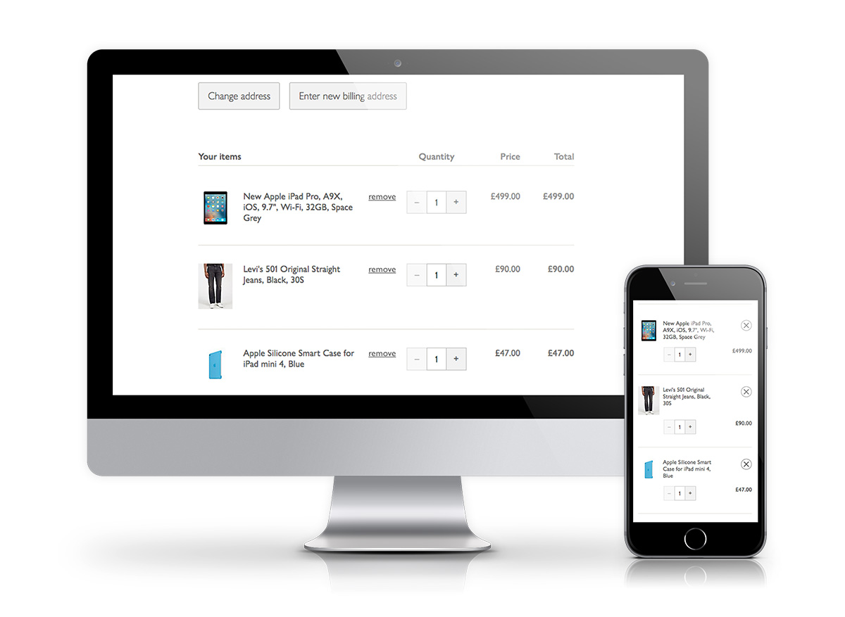 John Lewis checkout screengrab